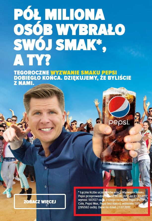 Wyzwanie smaku Pepsi… co kryję się, za procentami?